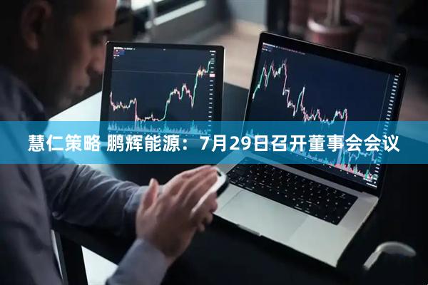 慧仁策略 鹏辉能源：7月29日召开董事会会议