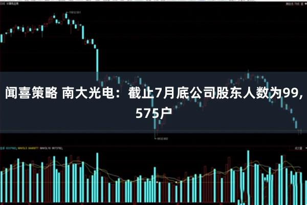 闻喜策略 南大光电：截止7月底公司股东人数为99,575户